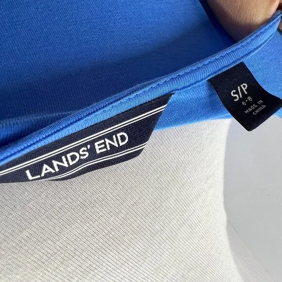 Knit Dress small Lands End Blue womens casual knee length stretchy - Picture 4 of 7